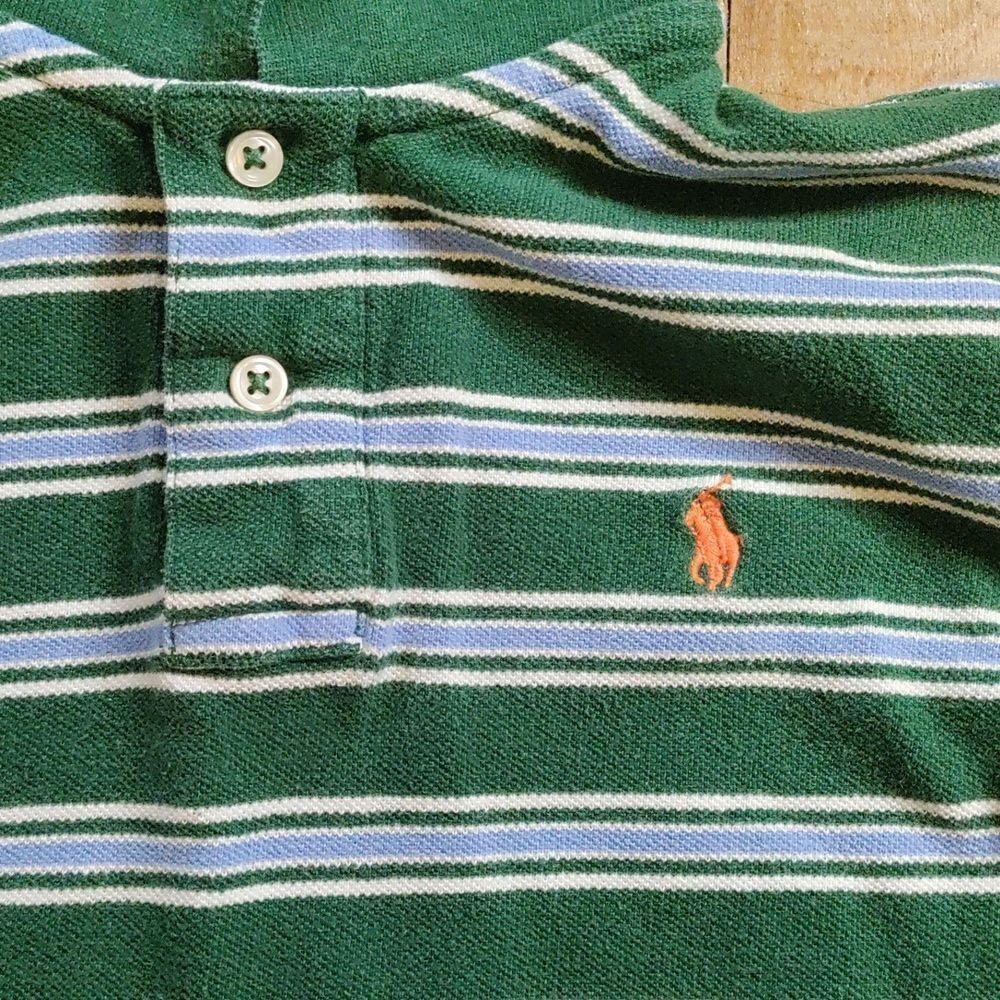 Polo Ralph Lauren Shirt Size 8 to 10 Long Sleeve Green Blue Spring Easter Cotton - Picture 2 of 7
